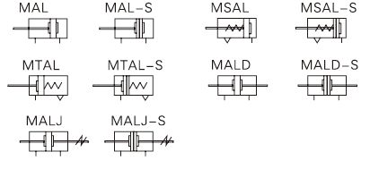 MAL系列鋁合金迷你標(biāo)準(zhǔn)氣缸