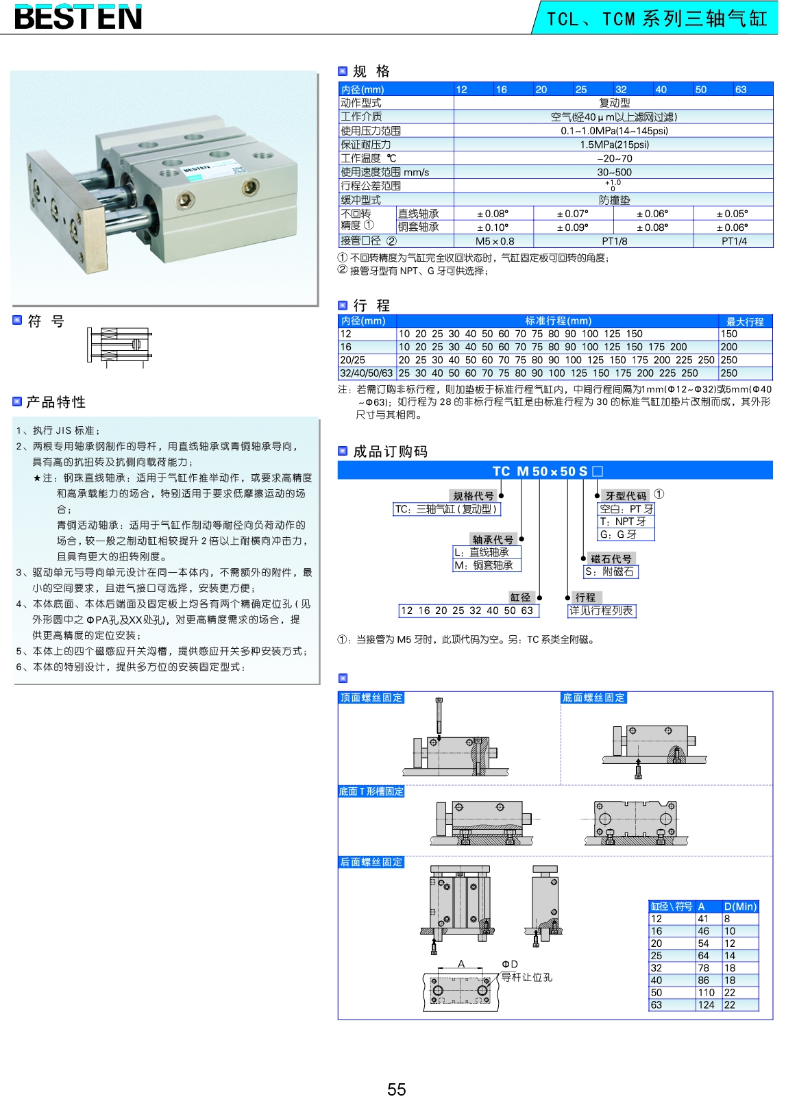 TCL、TCM系列三軸氣缸