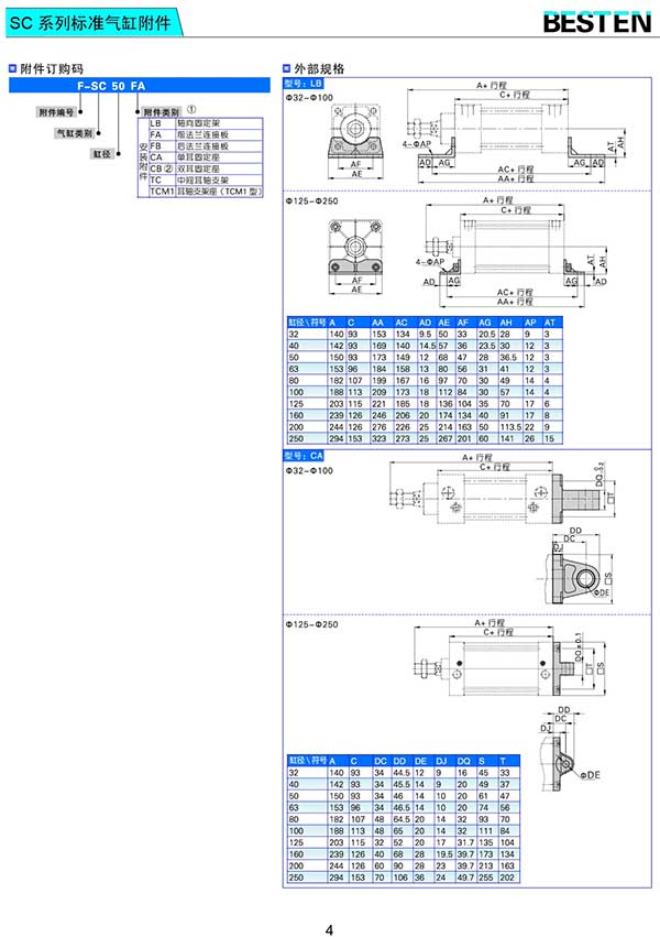 SCF帶鎖型標(biāo)準(zhǔn)氣缸 SCF帶鎖型標(biāo)準(zhǔn)氣缸