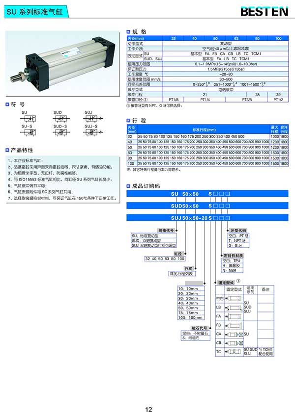 SU系列標(biāo)準(zhǔn)氣缸