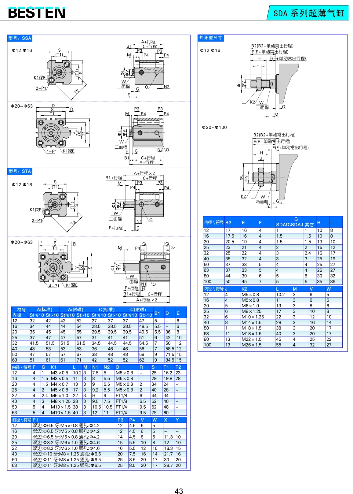 SDA系列超薄氣缸